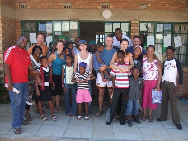 David Villa-Clarke with a Project Volunteer group in Botswana